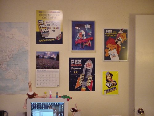 My wall of pez signs.